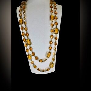 Chanel Vintage 1981 Chicklet Necklace in Light Amber